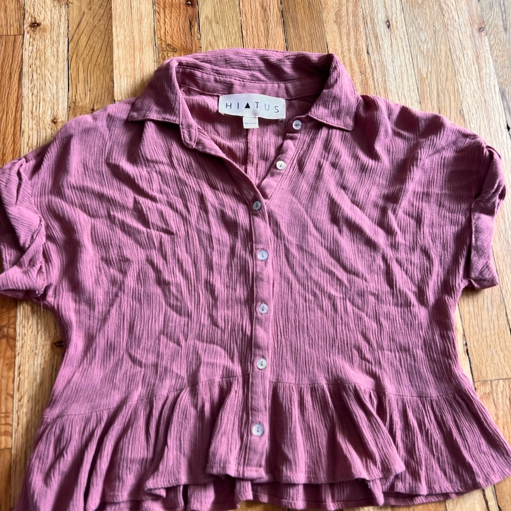 Pink cropped blouse